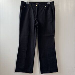 ESCADA Pants Womens Black Straight Leg High Rise  Casual Sz 44